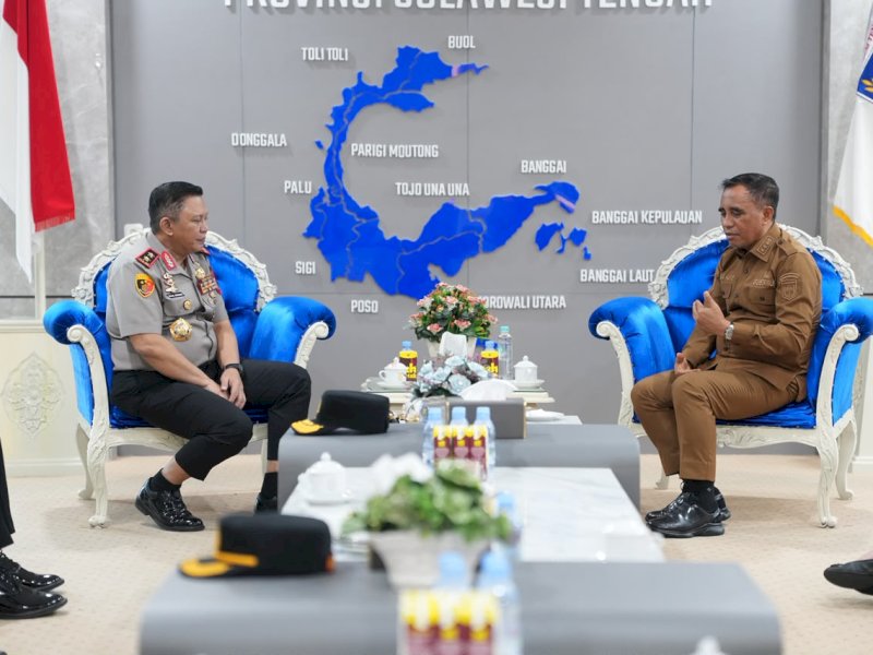 Bertemu Kapolda Sulteng, Gubernur Anwar Hafid Bahas Sejumlah Persoalan Strategis Daerah
