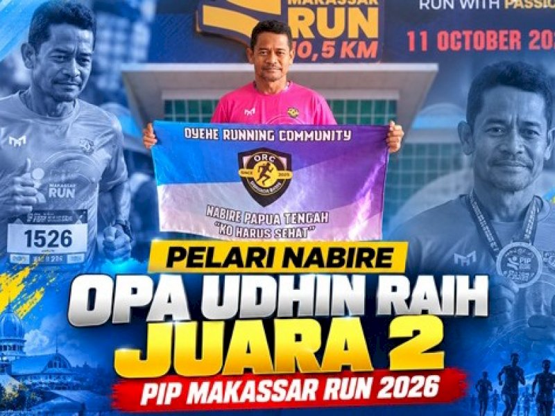 PIP Makassar Run 2026: Pelari Nabire Opa Udhin Raih Juara 2   