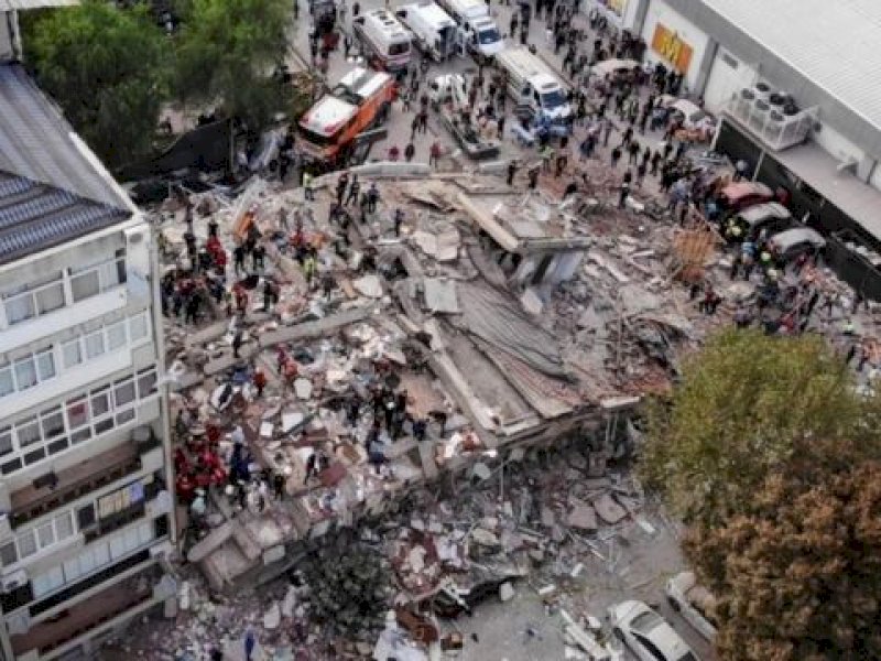 Gempa Turki yang meluluhlantakkan sejumlah kota. (int)