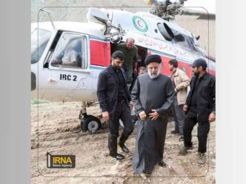 Presiden Iran Ebrahim Raisi sebelum kecelakaan terjadi. (int) 