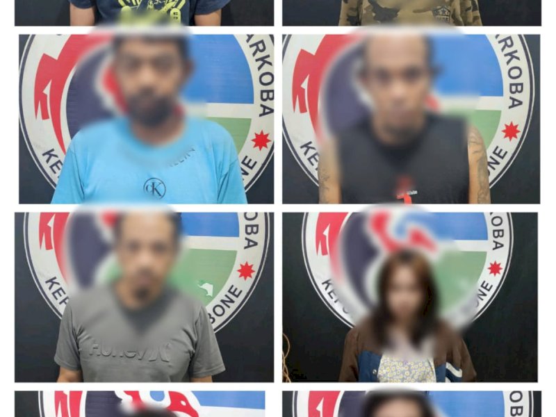 Terduga pelaku pemakai dan pengedar Sabu di 4 lokasi berbeda. (Foto: IST)