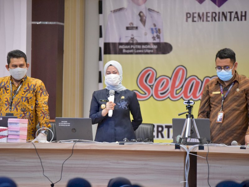 Indah Putri Indriani saat membuka Koordinasi Lintas Sektor Pencegahan dan Penanganan Korban Kekerasan TPPO.