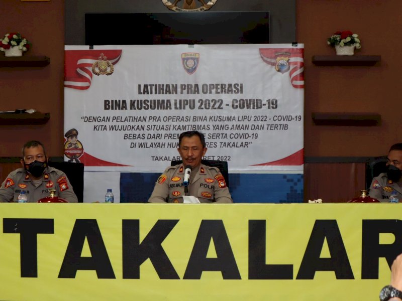 Polres Takalar gelar pelatihan pra operasi bina kusuma lipu 2022. (Ist)