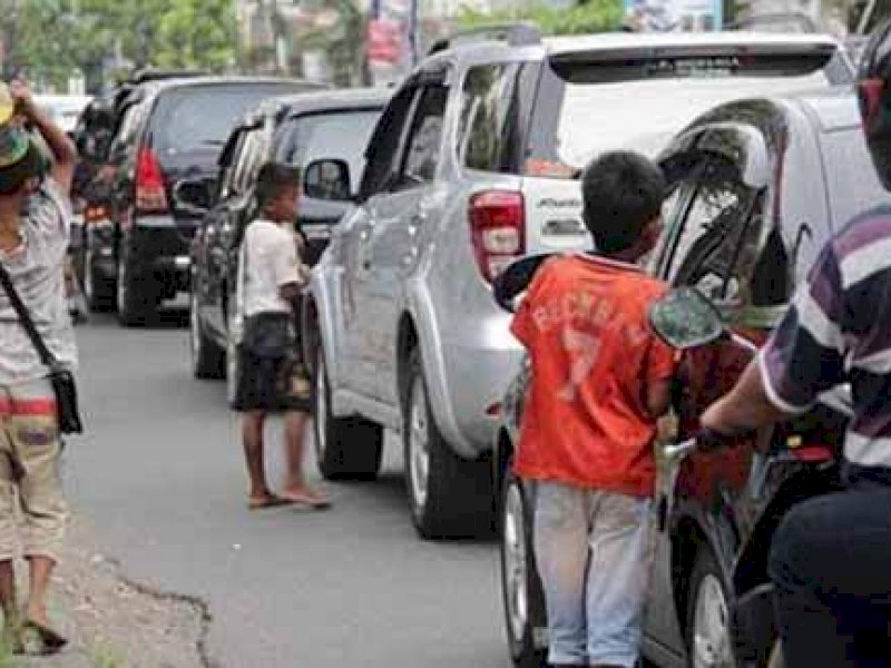 Anjal masih beraktifitas di sejumlah wilayah di Kota Makassar.