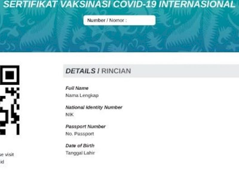 Contoh sertifikat vaksin covid-19 internasional. (Int)