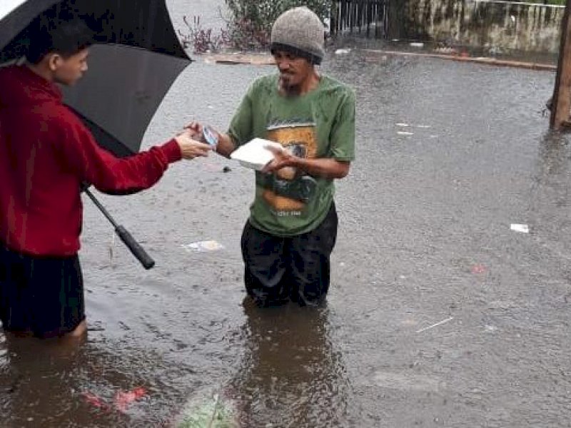 Banjir kepung sejumlah wilayah di Kecamatan Manggala, belum lama ini.