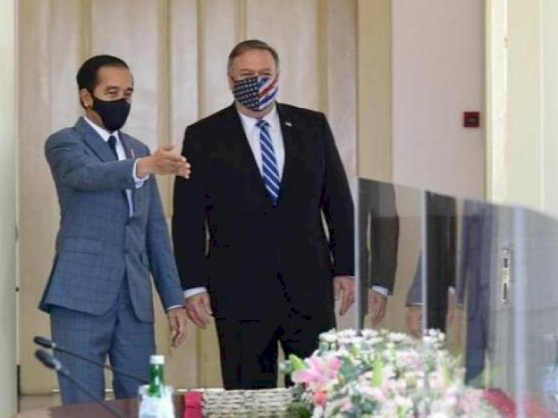 Presiden Jokowi menjamu Menlu AS Mike Pompeo di Istana Bogor, Kamis (29/10/2020).