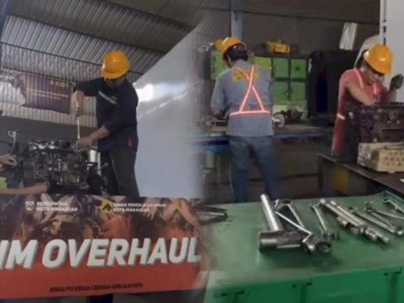 Mekanik PU Makassar Overhaul Kendaraan Sampah, Kadis: Tingkatkan Efisiensi Layanan
