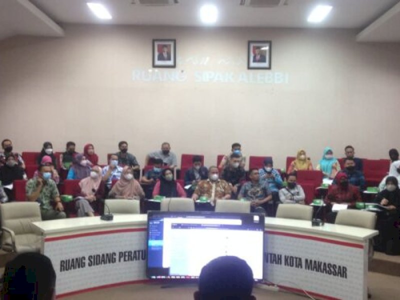 Rapat bersama jajaran PPID Pemkot Makassar, Kamis (20/1/2022).