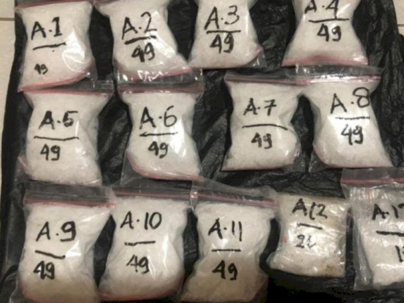 BNNP Sulsel amankan 3 kilogram sabu dari 6 tersangka warga Pinrang. (Ist)