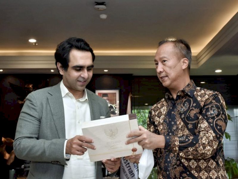 Menperin Agus Gumiwang Kartasasmita saat bertemu dengan Menteri Industri dan Produksi Pakistan Syed Murtaza Mahmud, di Jakarta. 