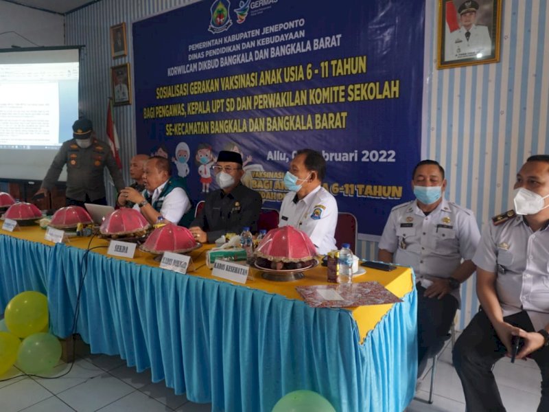 Sosialisasi vaksinasi usia 6-11 tahun di Jeneponto. (Ist)