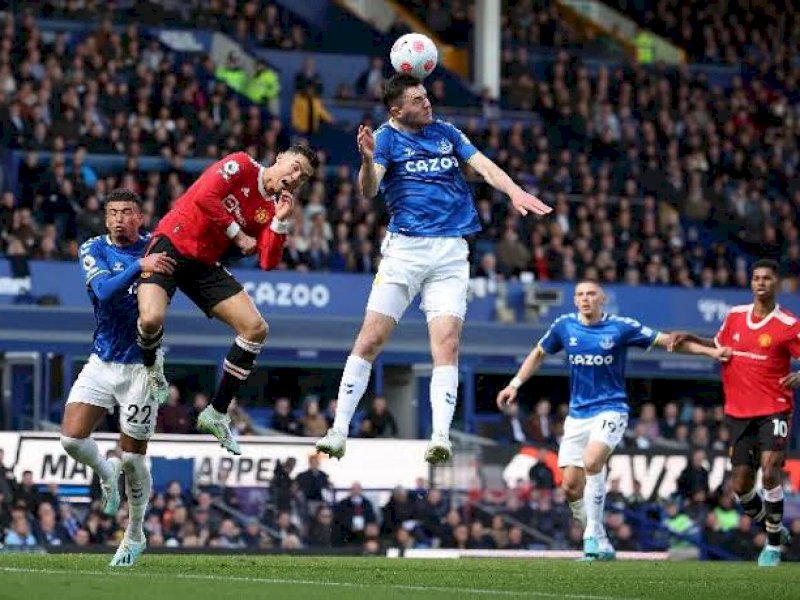 Cristiano Ronaldo gagal membawa Manchester United mengalahkan Everton. (int) 