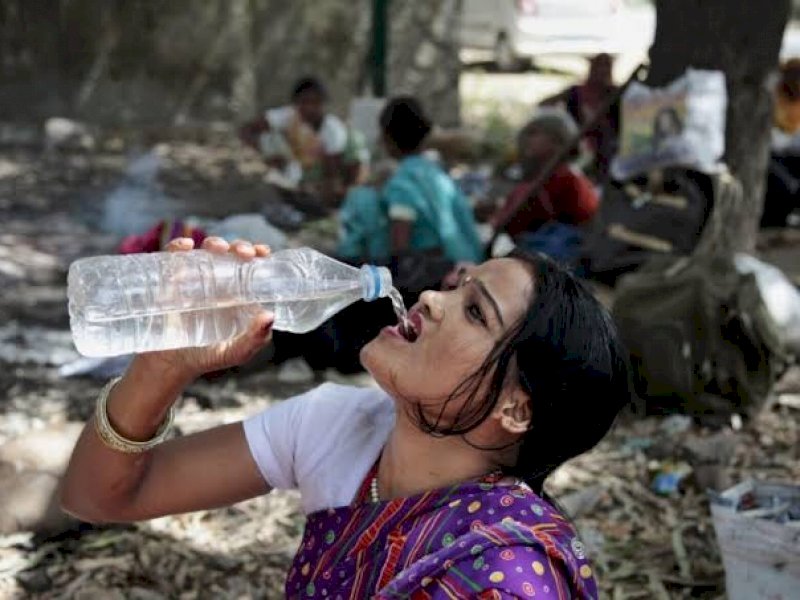 Gelombang panas terus belanjut di India. (int) 