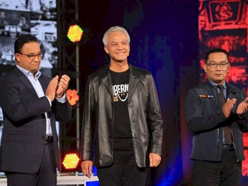 Ganjar Pranowo dan Anies Baswedan saling pepet di survei DTS. 