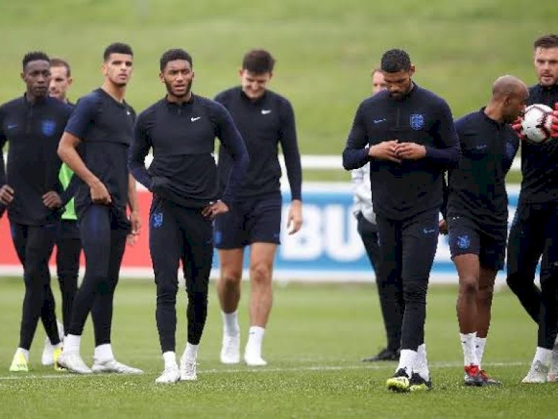 Latihan Timnas Inggris menjelang Piala Dunia 2022. (int)