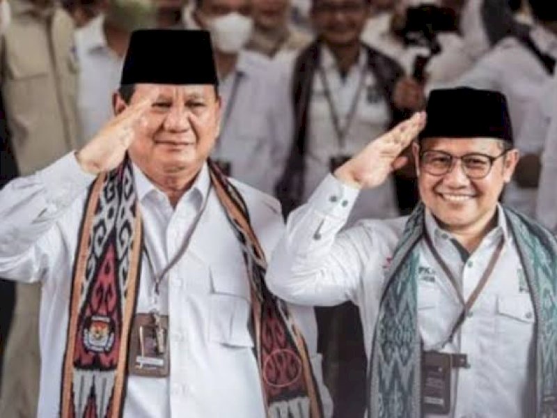 Prabowo Subianto bersama  Ketua Umum PKB Muhaimin Iskandar (Cak Imin).
