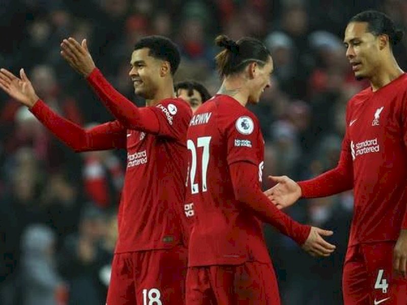 Pemain Liverpool pesta gol ke gawang MU. (int)