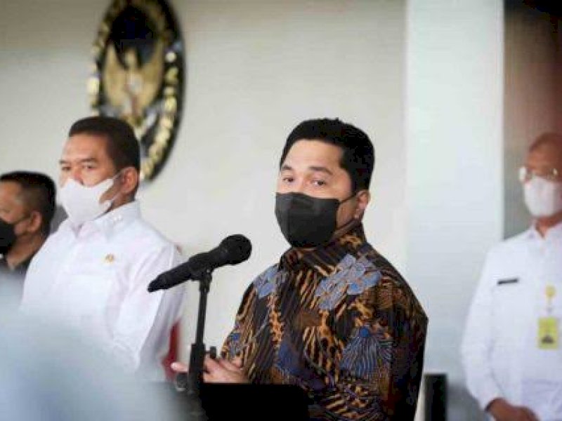 Pertemuan Menteri BUMN Erick Thohir dan Jaksa Agung ST Burhanudin. 