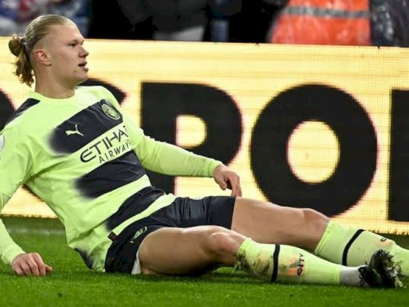 Erling Haaland membawa Man City mengalahkan Crystal Palace. (int)