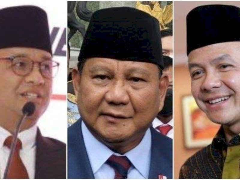 Survei Capres PWS: Prabowo tak Terkejar, Ganjar-Anies Stagnan