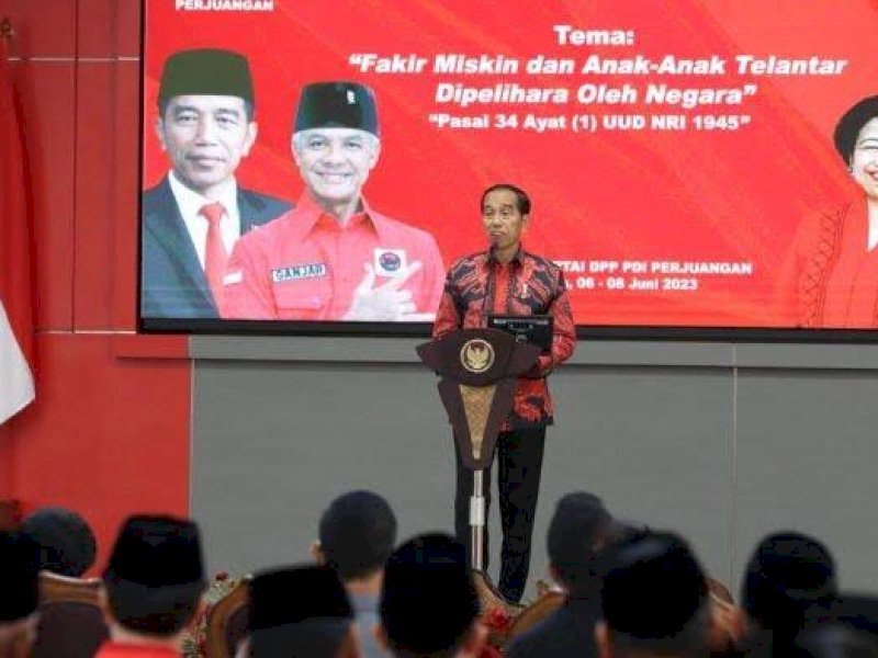 Rakernas III PDIP digelar di Sekolah Partai PDIP Lenteng Agung, Jakarta Selatan, Selasa (6/6/2023).