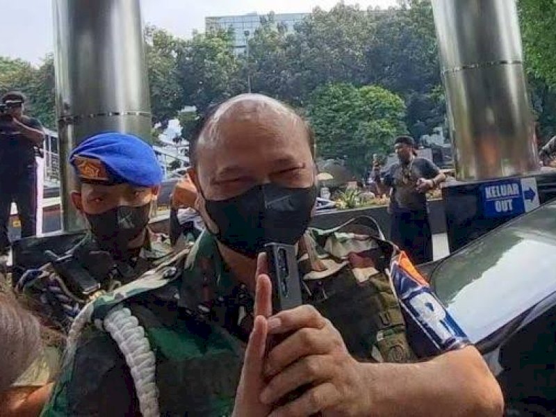 Petinggi TNI mendatangi gedung KPK, Jumat sore (28/7/2023). 