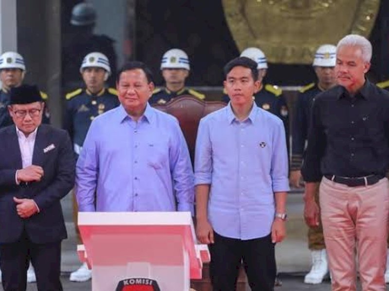 Tiga pasangan capres-cawapres saat deklarasi Pemilu Damai. 