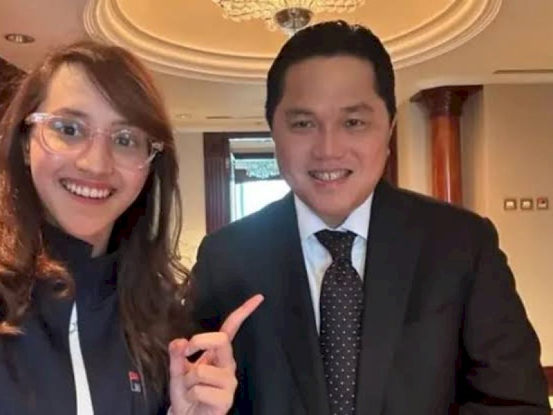 Erick Thohir bersama Tsamara Amany