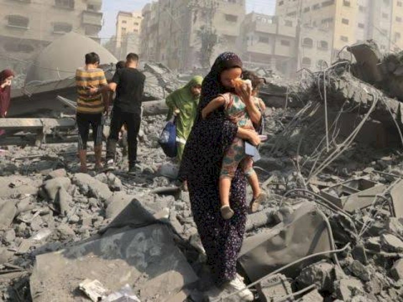 Kondisi Gaza kian mengkhawatirkan setelah pasokan pangan mulai terhenti. (int) 