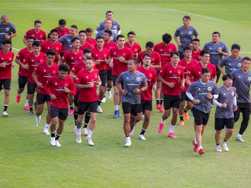 Latihan Timnas Indoensia menjelang turun di Piala Asia 2023.
