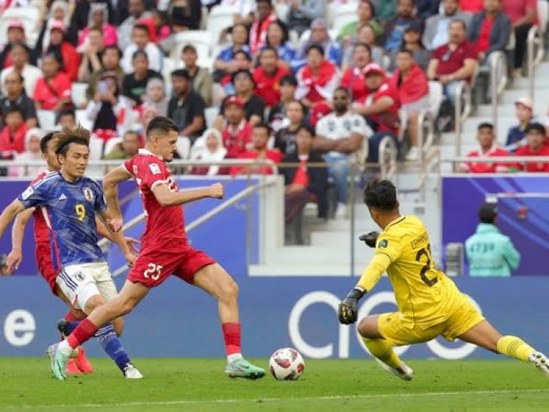 Timnas Indonesia saat berhadapan dengan Jepang. (int) 
