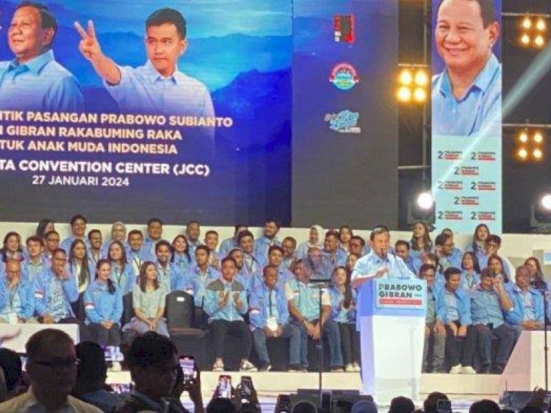 Acara Suara Muda Indonesia di Senayan JCC, Jakarta pada Sabtu (27/1/2024). 