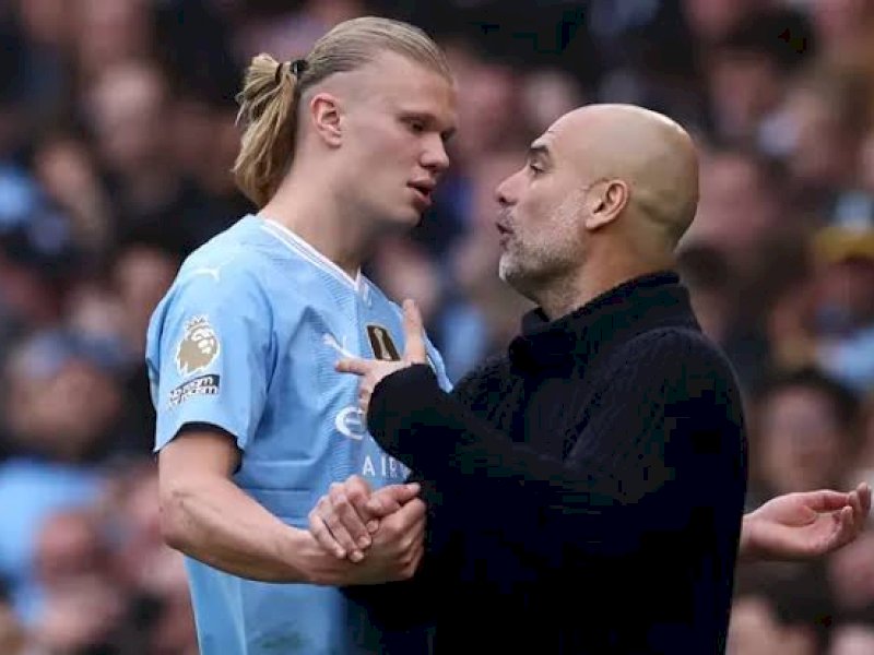 Pep Guardiola beberapa Erling Harland. (int) 