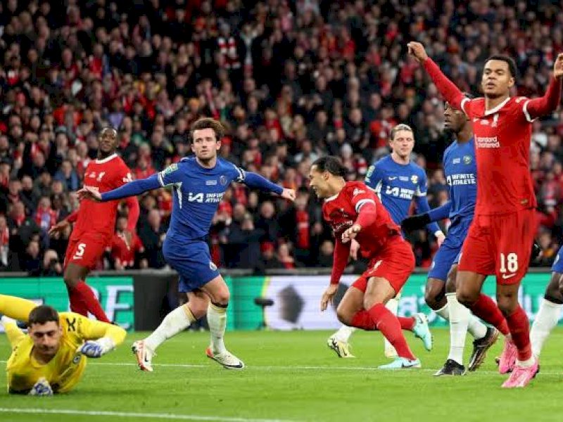 Final Carabao Cup antara Chelsea vs Liverpool. (int) 