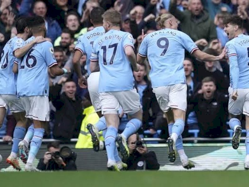 Manchester City memastikan gelar juara Liga Inggris musim 2022-2023.