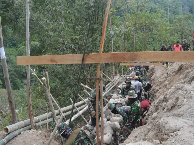 Pembangunan Talud di Desa TMMD ke-109 di Bulukumba