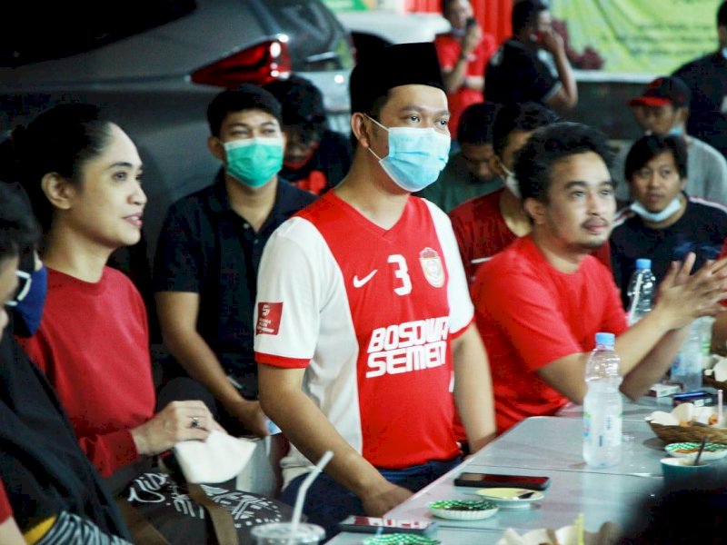 Faldi Ananda saat silaturahmi dengan Suporter PSM