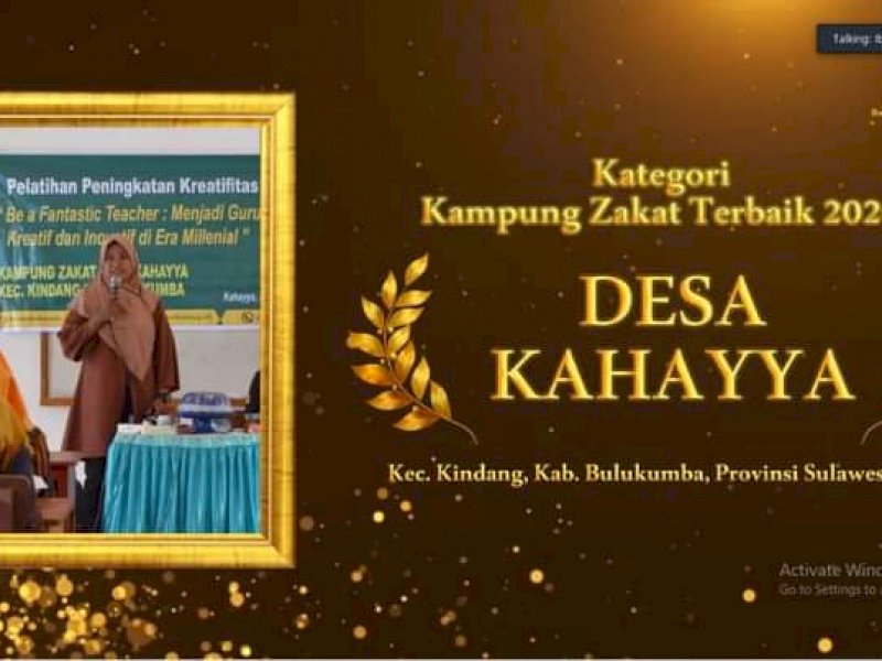 Penghargaan untuk Kampung Zakat Kahayya. 