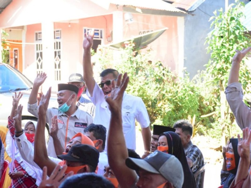 Andi Utta saat sosialisasi di Kecamatan Rilau Ale. 