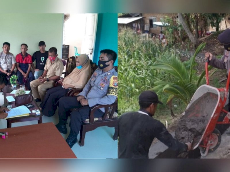 Bhabinkantibmas senantiasa terlibat dalam setiap kegiatan pembangunan di masyarakat.