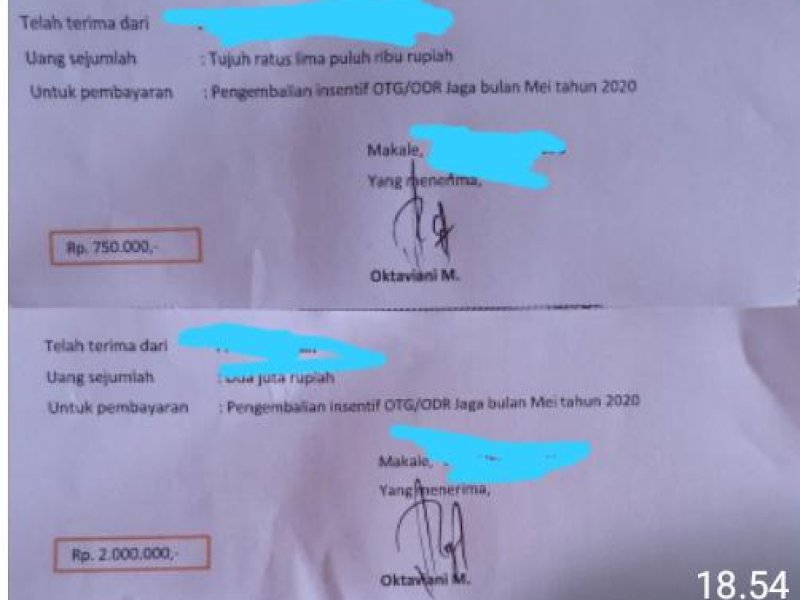 Dana Insentif perawat pasien Covid-19 RSUD Lakipadada. 
