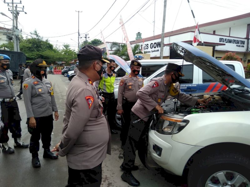 Pengecekan Randis personel Polres Gowa. 
