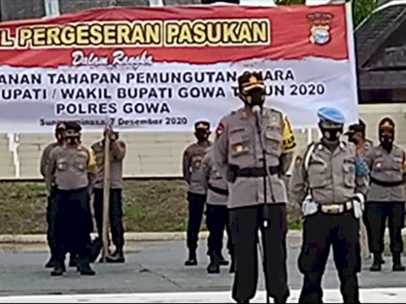 Apel Pergeseran Pasukan Polres Gowa. 