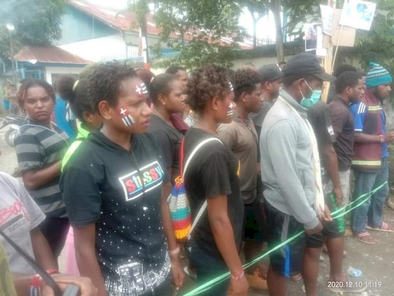 Aksi Unjuk Rasa Hari HAM Sedunia di Nabire. 