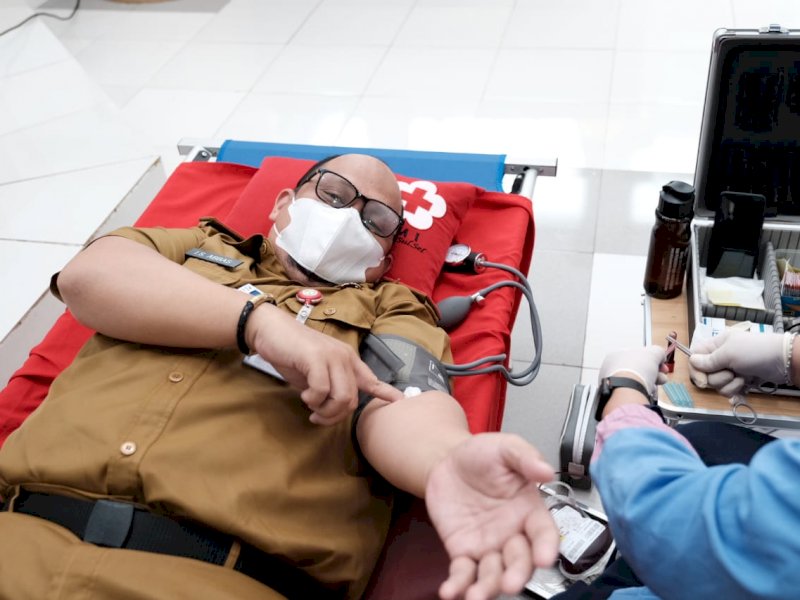 Aksi Donor Darah Pemkab Gowa bersama PMI Sulsel. 
