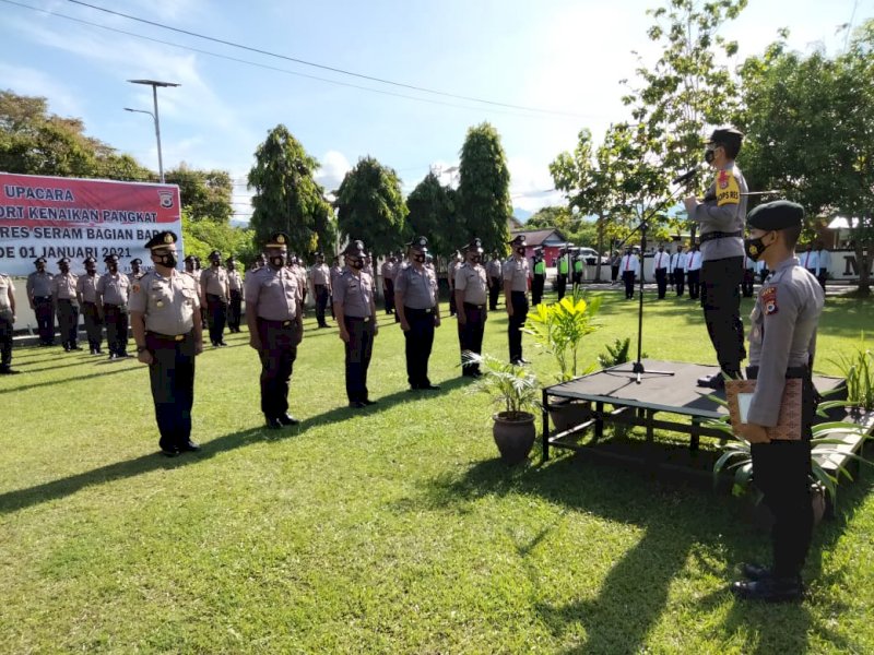 Upacara Korps Kenaikan Pangkat Polres SBB Maluku. 