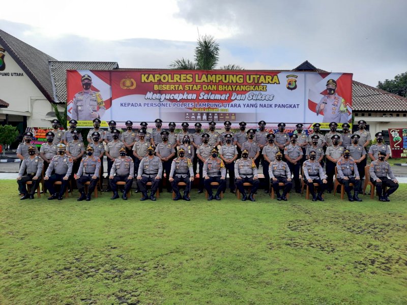 Upacara Kenaikan Pangkat Polres Lampung Utara. 