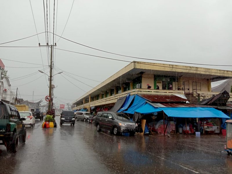 Toko-toko di Kota Rantepao yang bakal dibongkar Pemkab Torut. 