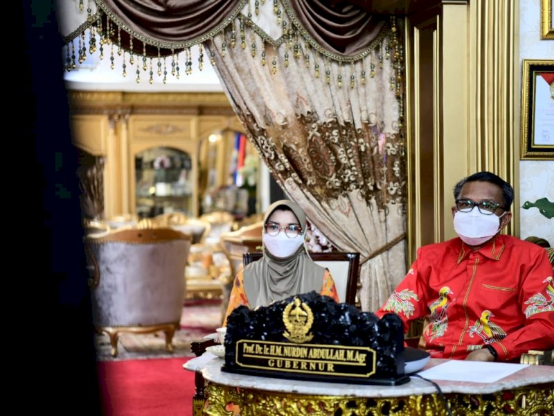 Gubernur Sulsel Nurdin Abdullah saat menghadiri Dies Natalies FIKP Unhas. 